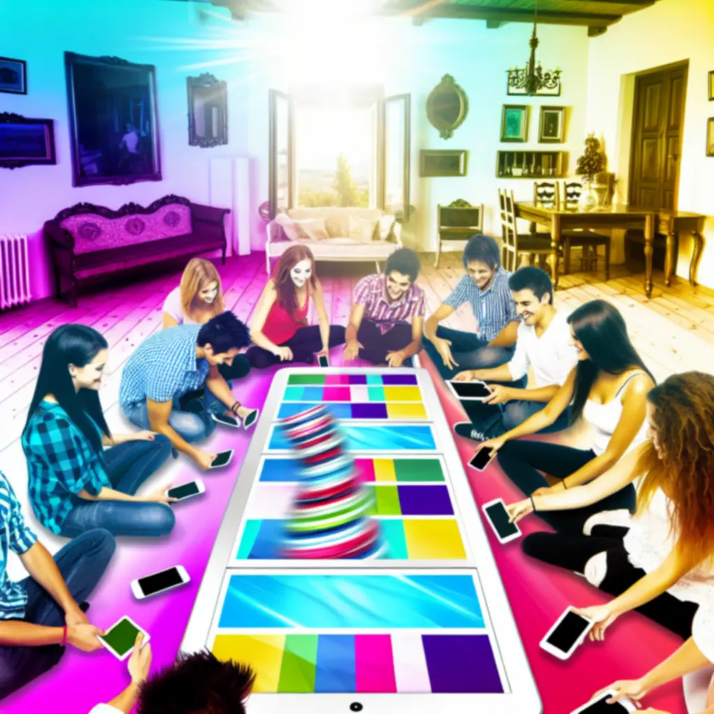 Twister Air játék színes AR effektekkel mobiltelefon képernyőjén