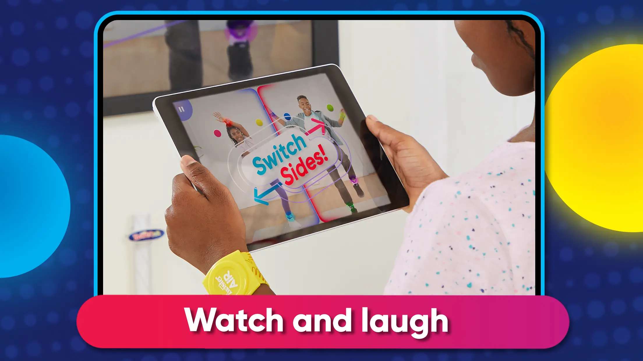 Twister Air játékmenet közeli felvételen, színes AR célpontokkal a levegőben