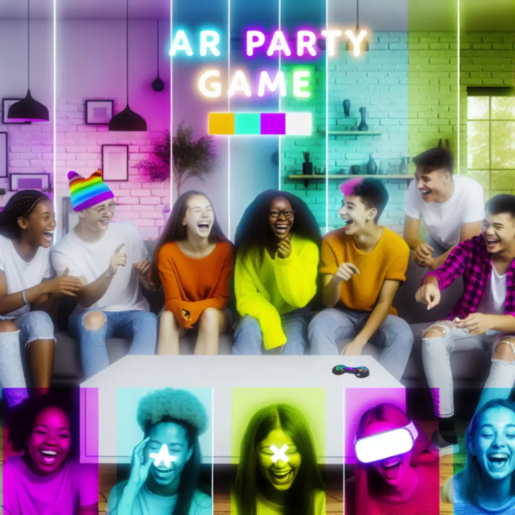 Színes, dinamikus Twister Air AR játékmenet illusztrációja